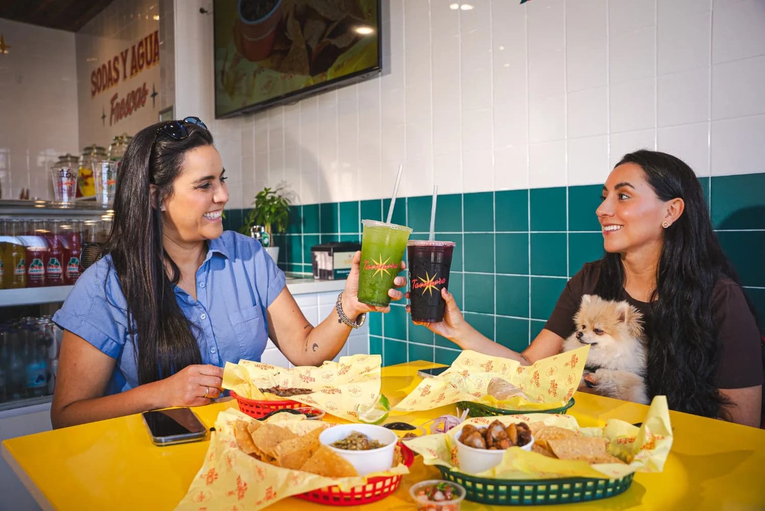 Guests enjoying tacos